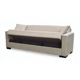 Canapea extensibila, Vega, cu lada de depozitare, 215 x 80 x 80 cm, Bej