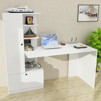 Birou de studiu Domingos - Alb 149 x 140 x 61