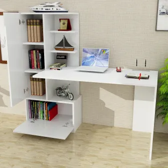 Birou de studiu Domingos - Alb 149 x 140 x 61