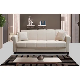 Canapea extensibila, Ares, cu lada de depozitare, 215 x 80 x 80 cm, Bej