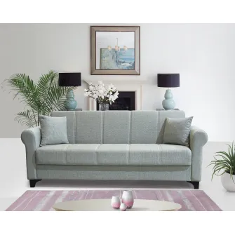 Canapea extensibila, Ares, cu lada de depozitare, 215 x 80 x 80 cm, Gri