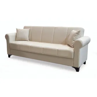 Canapea extensibila, Ares, cu lada de depozitare, 215 x 80 x 80 cm, Bej
