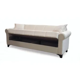 Canapea extensibila, Ares, cu lada de depozitare, 215 x 80 x 80 cm, Bej
