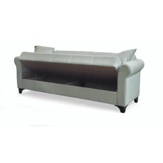 Canapea extensibila, Ares, cu lada de depozitare, 215 x 80 x 80 cm, Gri