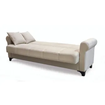 Canapea extensibila, Ares, cu lada de depozitare, 215 x 80 x 80 cm, Bej