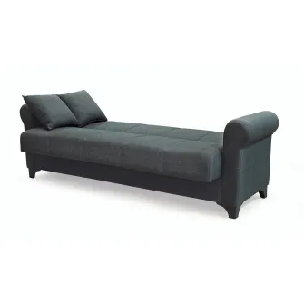 Canapea extensibila, Ares, cu lada de depozitare, 215 x 80 x 80 cm, Gri inchis