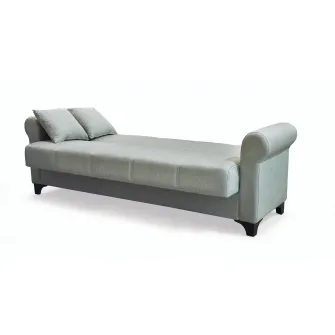 Canapea extensibila, Ares, cu lada de depozitare, 215 x 80 x 80 cm, Gri