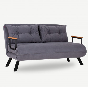 Canapea extensibila cu 2 locuri Sando cu 2 locuri - gri 78 x 78 x 133 cm