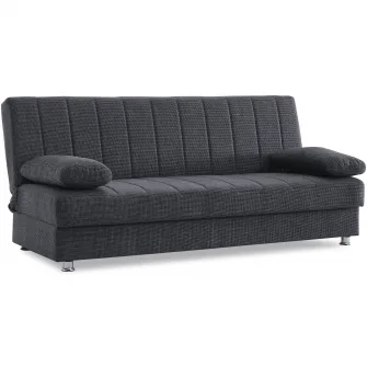 Canapea extensibila cu lada depozitare, Economix, 190x82x80, Gri inchis