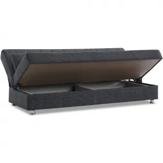 Canapea extensibila cu lada depozitare, Economix, 190x82x80, Gri inchis
