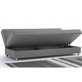 Canapea extensibila cu lada depozitare, Economix, 190x82x80, Gri