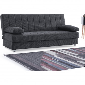 Canapea extensibila cu lada depozitare, Economix, 190x82x80, Gri inchis