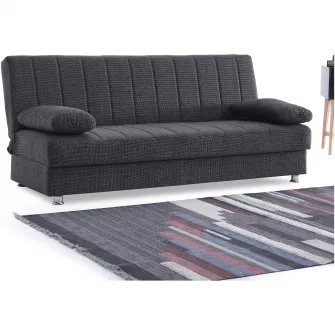 Canapea extensibila cu lada depozitare, Economix, 190x82x80, Gri inchis