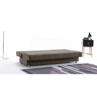 Canapea extensibila cu lada depozitare, Economix, 190x82x80, Maro