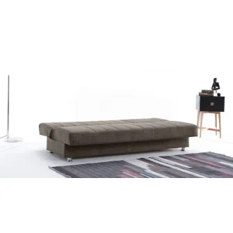Canapea extensibila cu lada depozitare, Economix, 190x82x80, Maro