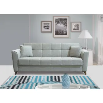 Canapea extensibila, Edena, cu lada de depozitare, 215 x 80 x 80 cm, Gri
