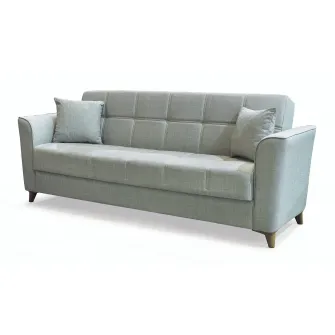 Canapea extensibila, Edena, cu lada de depozitare, 215 x 80 x 80 cm, Gri