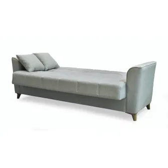 Canapea extensibila, Edena, cu lada de depozitare, 215 x 80 x 80 cm, Gri
