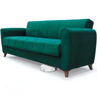 Canapea extensibila, Paris, cu lada de depozitare, 215 x 80 x 80 cm, Verde