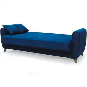 Canapea extensibila, Paris, cu lada de depozitare, 215 x 80 x 80 cm, Albastru