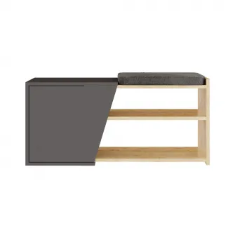 Dulap de incaltaminte Fiona - Stejar, Antracit 104 x 37 x 47 cm