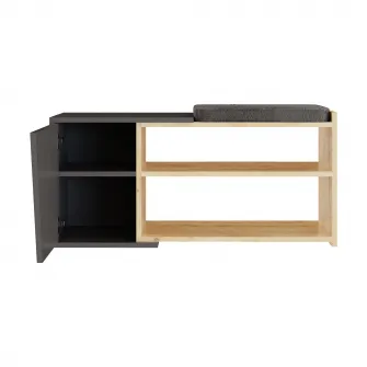 Dulap de incaltaminte Fiona - Stejar, Antracit 104 x 37 x 47 cm