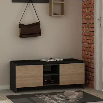 Dulap de incaltaminte Zulla - Antracit, Sonomo 110 x 43 x 37 cm