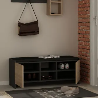 Dulap de incaltaminte Zulla - Antracit, Sonomo 110 x 43 x 37 cm