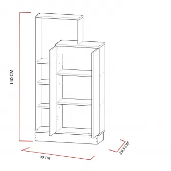 Dulap multifunctional, Gupse, Alb, 90 x 140 x 30 cm