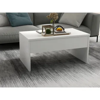Masuta de cafea, Akilli, Alb, 90 x 45 x 52 cm