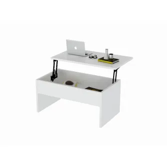 Masuta de cafea, Akilli, Alb, 90 x 45 x 52 cm