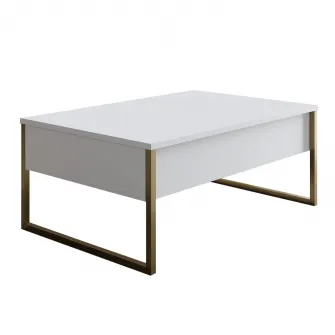Masuta de cafea Lux - alb, auriu 90 x 40 x 60 cm