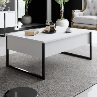 Masuta de cafea, Luxe, AlbNegru, 90 x 40 x 60 cm