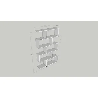 Raft de carti Elif - Alb 90 x 156 x 20 cm