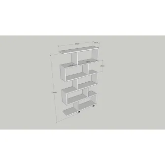 Raft de carti Elif - Pin 90 x 156 x 20 cm