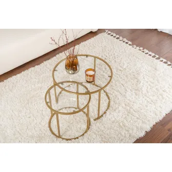 Set masuta de cafea, Tokyo, Aur, 60 x 43 x 60 cm