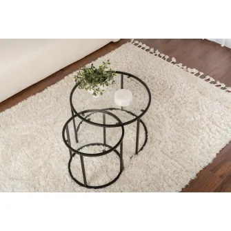 Set masuta de cafea, Tokyo, Negru, 60 x 43 x 60 cm