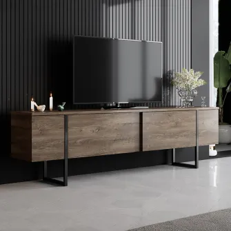 Suport TV Lux - Nuc, Negru 35 x 24,8 x 190 cm