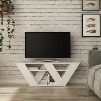 Suport TV Pipralla - Alb 110 x 40 x 30 cm