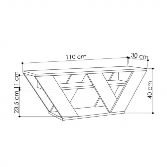 Suport TV Pipralla - Alb 110 x 40 x 30 cm