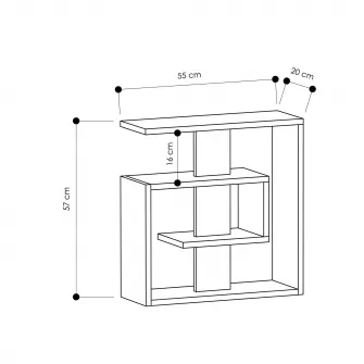 Tabel lateral Saly - Stejar Sonoma, Alb 55 x 57 x 20 cm