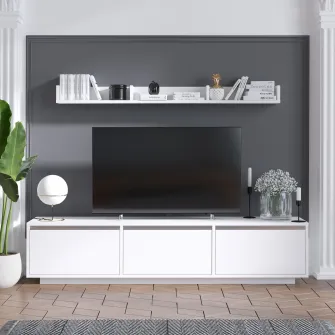 Unitate TV Prag - Alb 180 x 35 x 30 cm