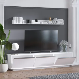 Unitate TV Prag - Alb 180 x 35 x 30 cm