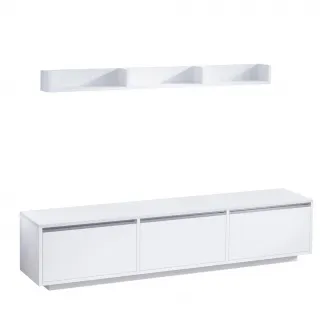 Unitate TV Prag - Alb 180 x 35 x 30 cm