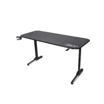 Birou Gaming, Dr.Shield EVO 2.0, King Size XL, 140 x 60 x 75 CM, Cadru Otel, Blat Fibra de Carbon, Mouse Pad XXL Full Cover - Negru