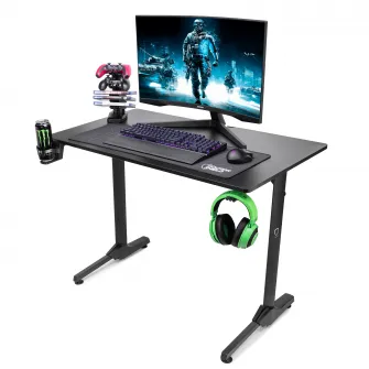 Birou Gaming, Dr.Shield EVO 2.0, Marime L, 100 x 60 x 75 CM, Cadru Otel, Blat Fibra de Carbon, Mouse Pad Inlcus - Negru