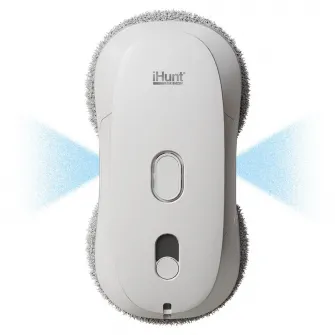 Robot autonom de curatare geamuri iHunt Smart Window Robot 3 Ultra, 72W, Pulverizator Apa, Acumulator, Viteza imbunatatita, Rezervor 65ml, Protectie anti-cadere, Control Telecomanda, White