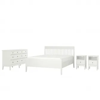 IDANAS Mobilier dormitor, set 4 piese, alb, 160x200 cm