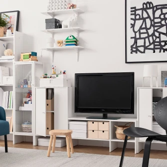 IKEA BAGGEBO Comoda TV, alb, 90x35x40 cm