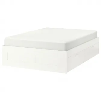 IKEA BRIMNES Cadru pat cu depozitare, alb, 140x200 cm